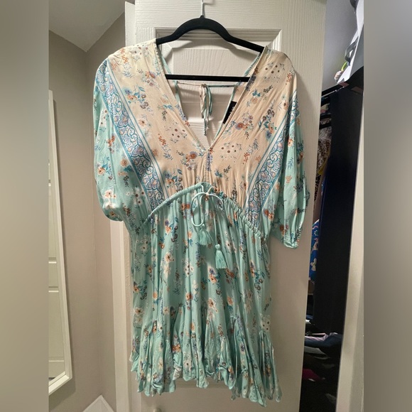 Aakaa Light Blue Mini Dress - Picture 2 of 4